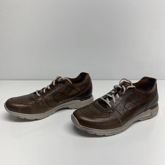 Dansko Brown Leather Oxford Sneakers with White Soles - Picture 5 of 9